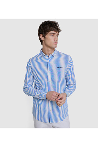 Ben Sherman BenSherman Blue Striped Men Casual Shirts