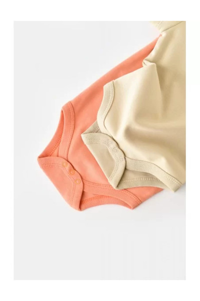 BabyCosy Set of 2 unisex baby bodysuits - 100% cotton - Pink/Cream