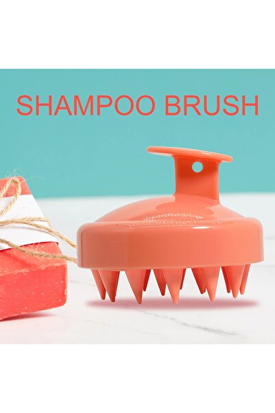 choice2 267- فرشاة تدليك فروة الرأس والشعر من السيليكون البرتقالي للشامبو والشعر