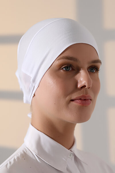 ihvan online Elastic Seamless Non-Slip Silicone Tie-Up Hijab Bonnet White