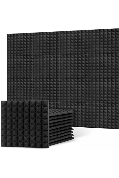 Echonik ألواح عازلة للصوت هرمية - عبوة من 12 لوحًا عازلًا للصوت - رغوة صوتية عالية الكثافة - ذاتية اللصق