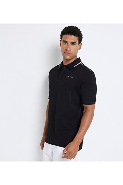 Ben Sherman Men's Black Pique Polo