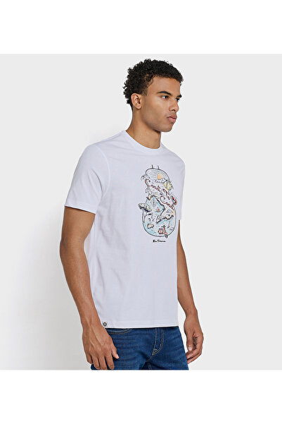 Ben Sherman Men's White Crew Neck Tee
