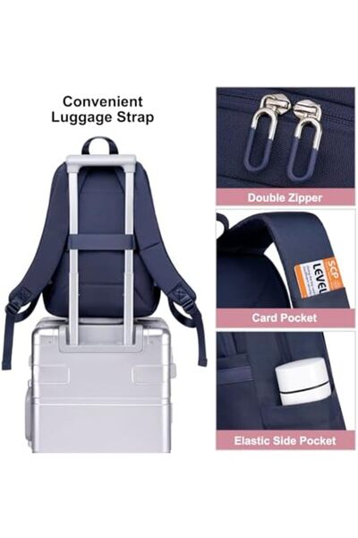 Chantria Small Backpack for Women 13L Compact 14-inch Laptop Backpack Multi-pocket Water-resistant S