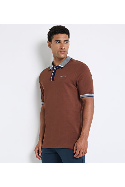 Ben Sherman Men's Brown Pique Polo