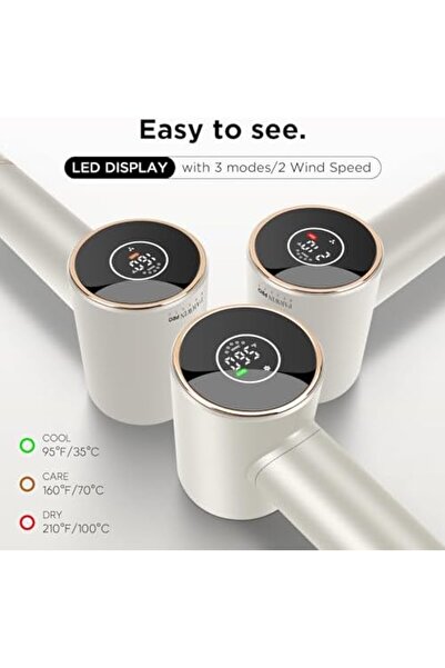 PARWIN PRO BEAUTY Air-Sonic Hair Dryer, HD LED Display with 110,000 RPM Brushless Low Noise Motor, 2