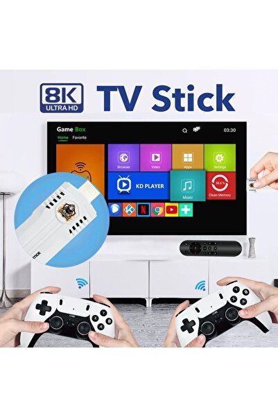 Doreka K8 Pro 8K HD Android TV Game Stick çift sistem wifi android12.1 ATV 3D 40000+Games 64GB HD Retro