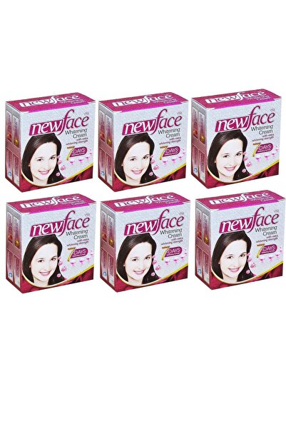 New Face Cosmetics كريم تفتيح البشرة الجديد للوجه 28 جرام (عبوة من 6 قطع)