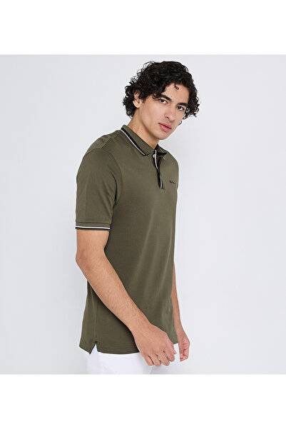 Ben Sherman Men's Green Pique Polo