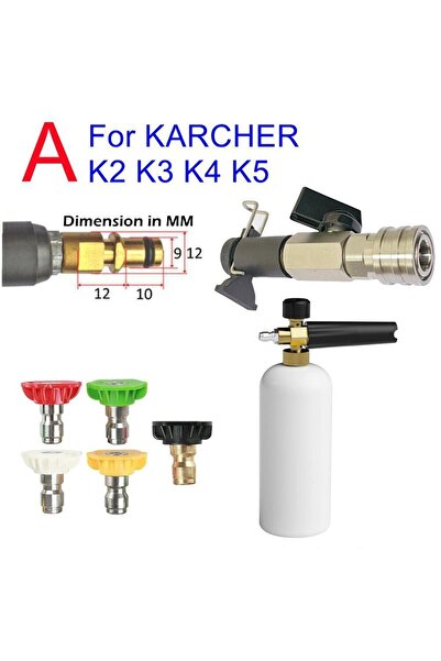 Choice4 مجموعة صمام كروي لغسيل الضغط العالي مع فوهات رغوية، موصل سريع 1/4 بوص...