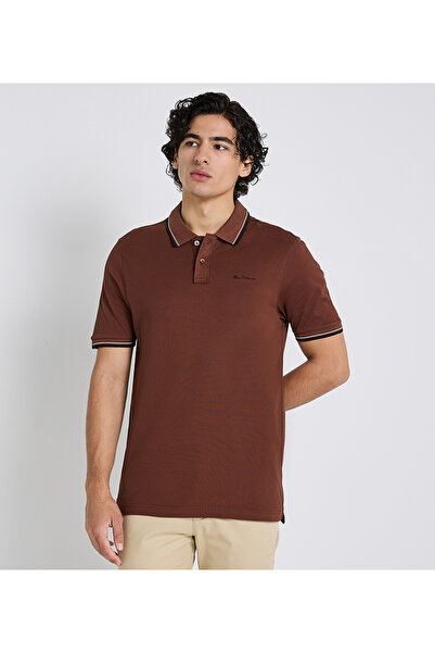 Ben Sherman Men's Brown Pique Polo