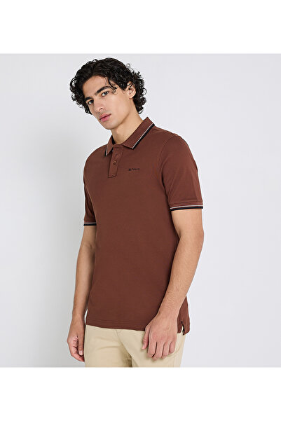 Ben Sherman Men's Brown Pique Polo