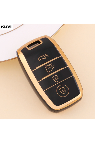 choice2 غطاء حماية أسود من مادة TPU لمفتاح السيارة عن بعد، بأربعة أزرار، مناس...