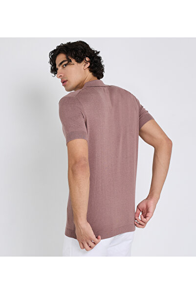 Ben Sherman Men's Pink FLAT KNIT POLO