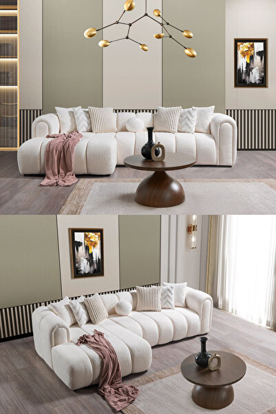 Eymense Nline Köşe Koltuk Takımı Beyaz Sol Köşe