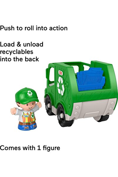 mattel "People Recycle Truck Push-Along Toy with Figure & Accessory for Toddlers Ages 1-5 Years"