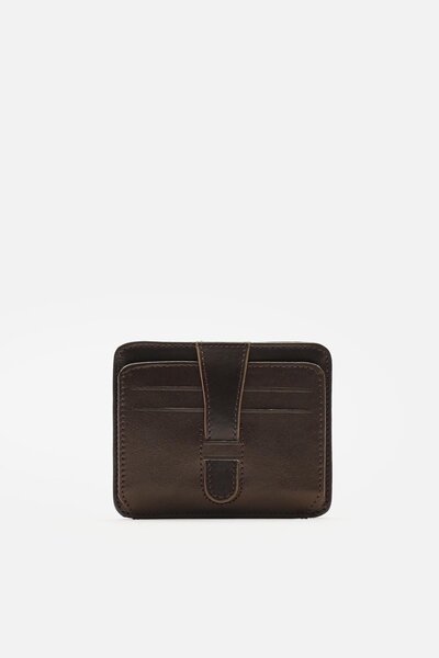 MAFİ Enduro Folding Genuine Leather Strap Card Holder – Id & Driver's License Compartment