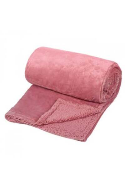 OEM Double Soft Velvet Blanket, Faux Fur, Size 220 x 200 cm, Powder Pink