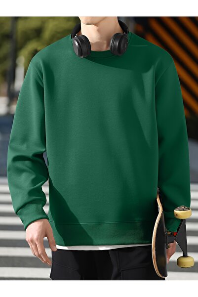 Leader leather Hanorac unisex cu guler rotund – țesătură din bumbac și polies...