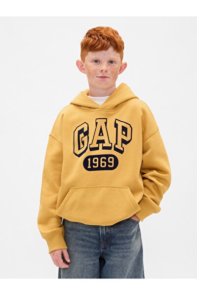GAP Erkek Çocuk Sarı VintageSoft Logo Sweatshirt