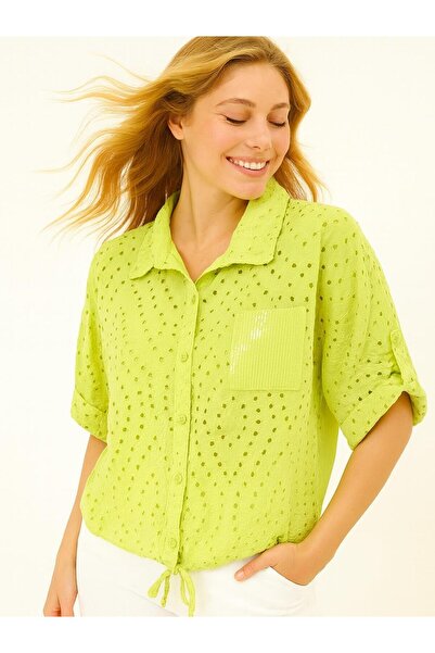Butik İtalyan Fisto Gömlek - LİMON SARISI