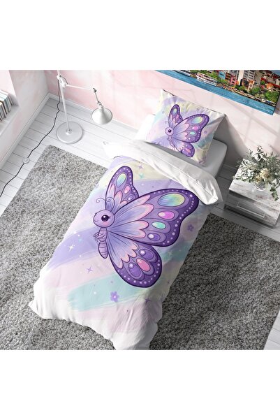 Viadela Purple Butterfly Duvet Cover Set (Without Sheets)