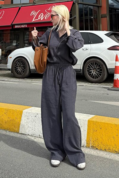 Madmext Димчастий базовий жіночий комплект сорочка-штани подвійний Mg2352