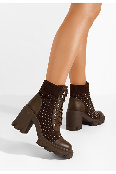 B T Shoes Γυναικεία Μποτάκια Molina καφε