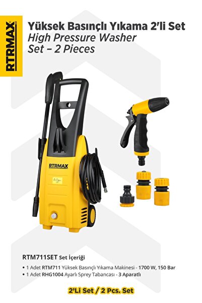 Rtrmax RTM711SET Yüksek Basınçlı Yıkama 2'li Set - Sprey Tabancası