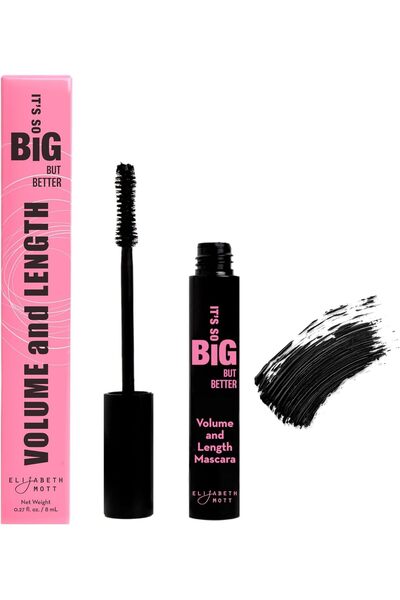 Elizabeth Mott ماسكارا سوداء مكثفة للرموش - مقاومة للتلطخ، تركيبة ألياف مطولة...