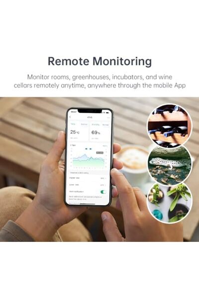 Generic مقياس الحرارة والرطوبة LinknLink eTHS، مستشعر مراقبة درجة الحرارة والرطوبة الذكي عبر WiFi، تطبيق P