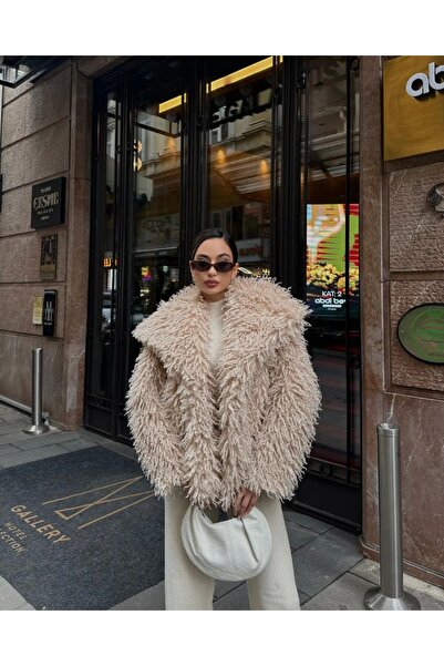 ZF BUTİK Κοντή γούνα βιζόν με μπούκλες