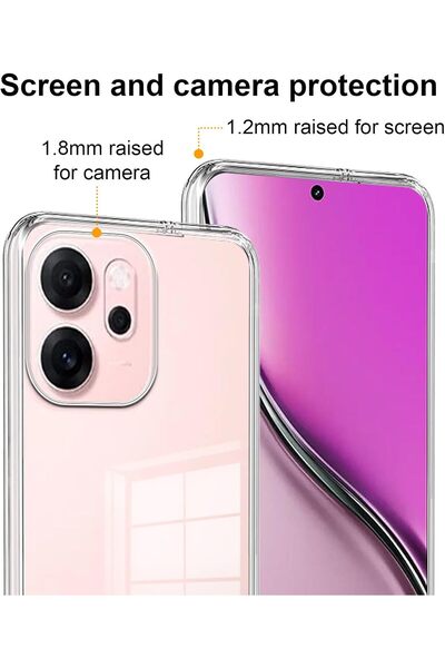 Nezih Case Oppo Reno 14F Compatible Soft Flexible 3D Super Clear Silicone Case