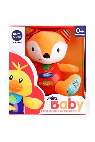 SOLTOY Плюшена играчка лисица Sunki със светлини, звуци и завладяващи мелодии