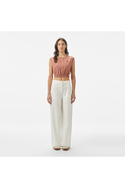 Lacoste Kadın Relaxed Fit Beyaz Pantolon