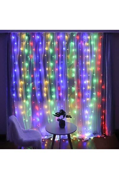 YOTO Instalatie Craciun Yoto, Tip Perdea, 2 m x 1 m, 120 LED-uri, Prelungitor 1.5 m, 8 Jocuri de Lumini,