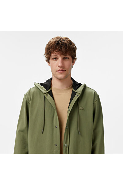 Lacoste Erkek Relaxed Fit Kapüşonlu Haki Ceket
