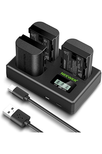 NEEWER عبوة من 3 بطاريات بديلة LP-E6P/LP-E6NH/LP-E6N بسعة 2400 مللي أمبير/ساع...