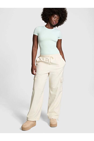 PINK Kalın Dokuma Kargo Pantolon