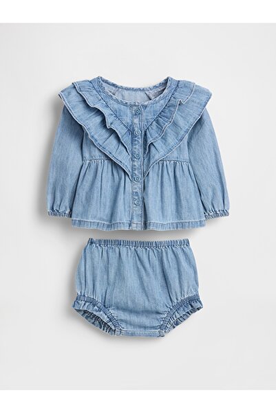 GAP Bebek Mavi Denim Outfit Set