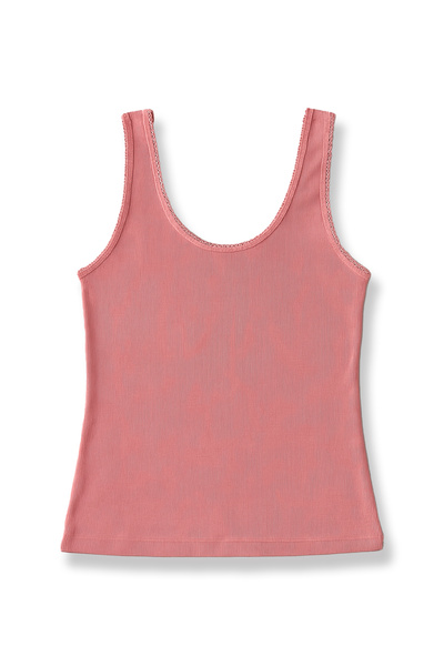 HNX Camisole Lace Detailed Thick Strap Deep Neckline Women's Tank Top