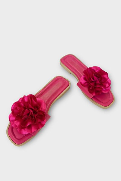 Liger Women's Rose Flower Gift Bundle Dowry Slippers Fuchsia