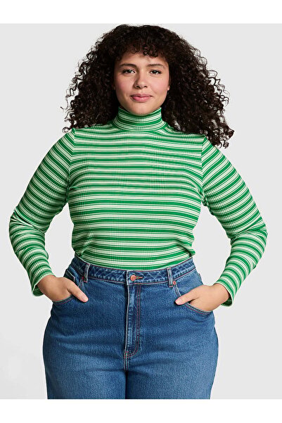 PINK Ribanalı Balıkçı Yaka Uzun Kollu Tişört