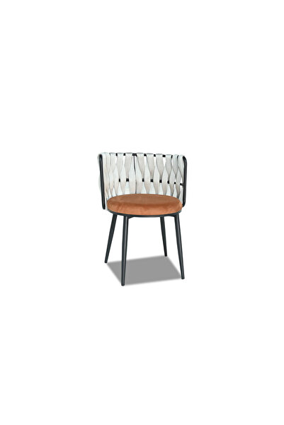 OEM Kitchen/living room chair SARNASIK ORANGE, metal frame, velvet seat uphol...