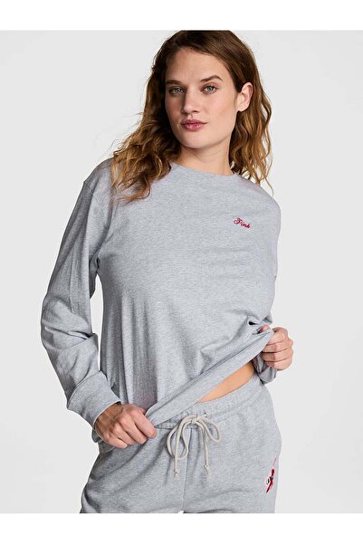 PINK Kampüs Pamuklu Uzun Kollu Tişört