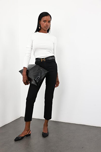 5in1Canpolat Μαύρο ψηλόμεσο τζιν Boyfit