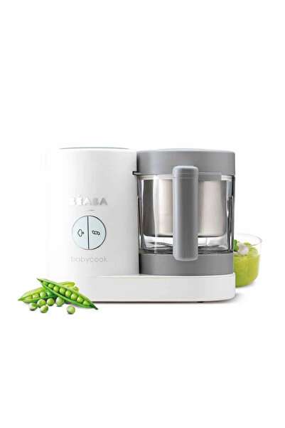 Beaba بيبا - محضرة طعام الأطفال بيبي كوك نيو رمادي أبيض