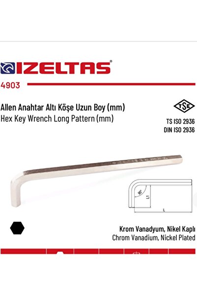İzeltaş Allen Key Long Length 8mm