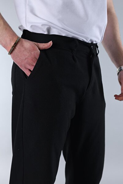 Madmext Dark Black Regular Fit Straight Cut Men's Trousers with Side Pockets 6540