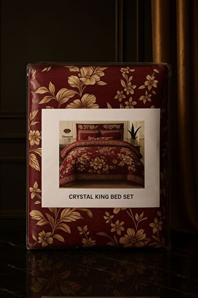 SAPPHIRE "Premium King Size Bedsheet in Elegant Red Color, Soft Crystal Cotton Fabric, Large Size 240x270 cm,